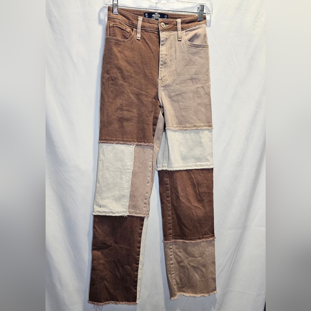 Hollister Patchwork Ultra High Rise Dad Jean 24x31 Vintage Stretch
